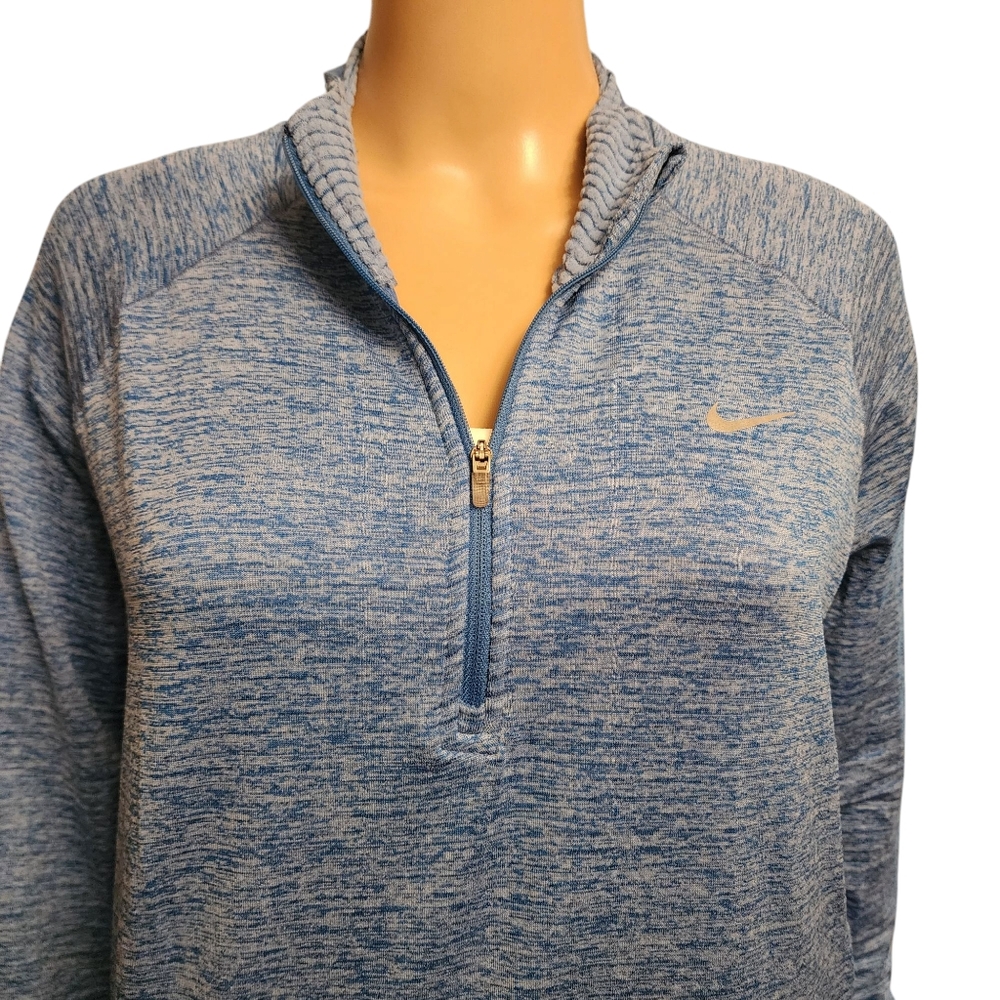 Nike Dri-Fit Women's Blue Quarter-Zip Top Size L - Picture 4 of 14